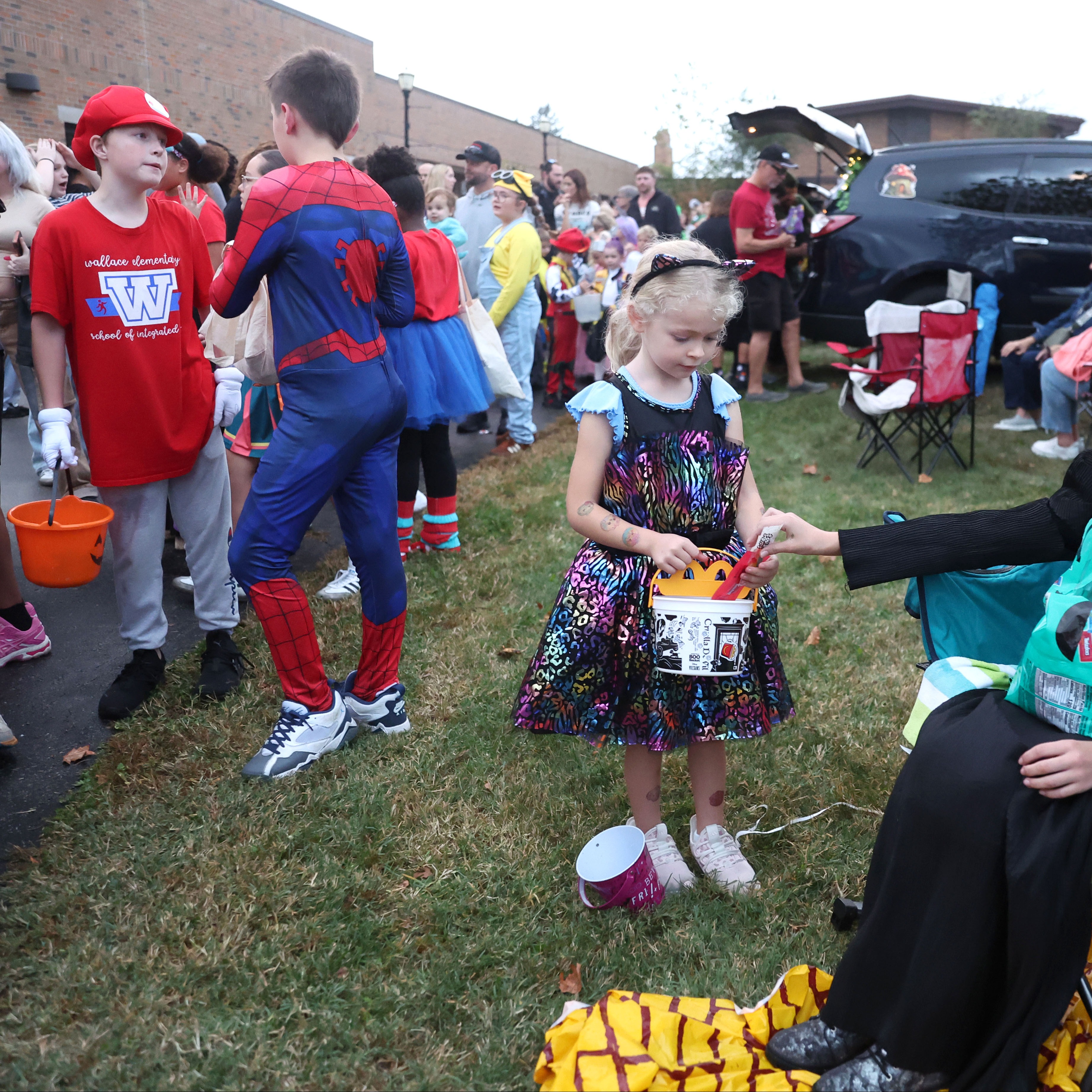Students in costume Trunk-or-Treat