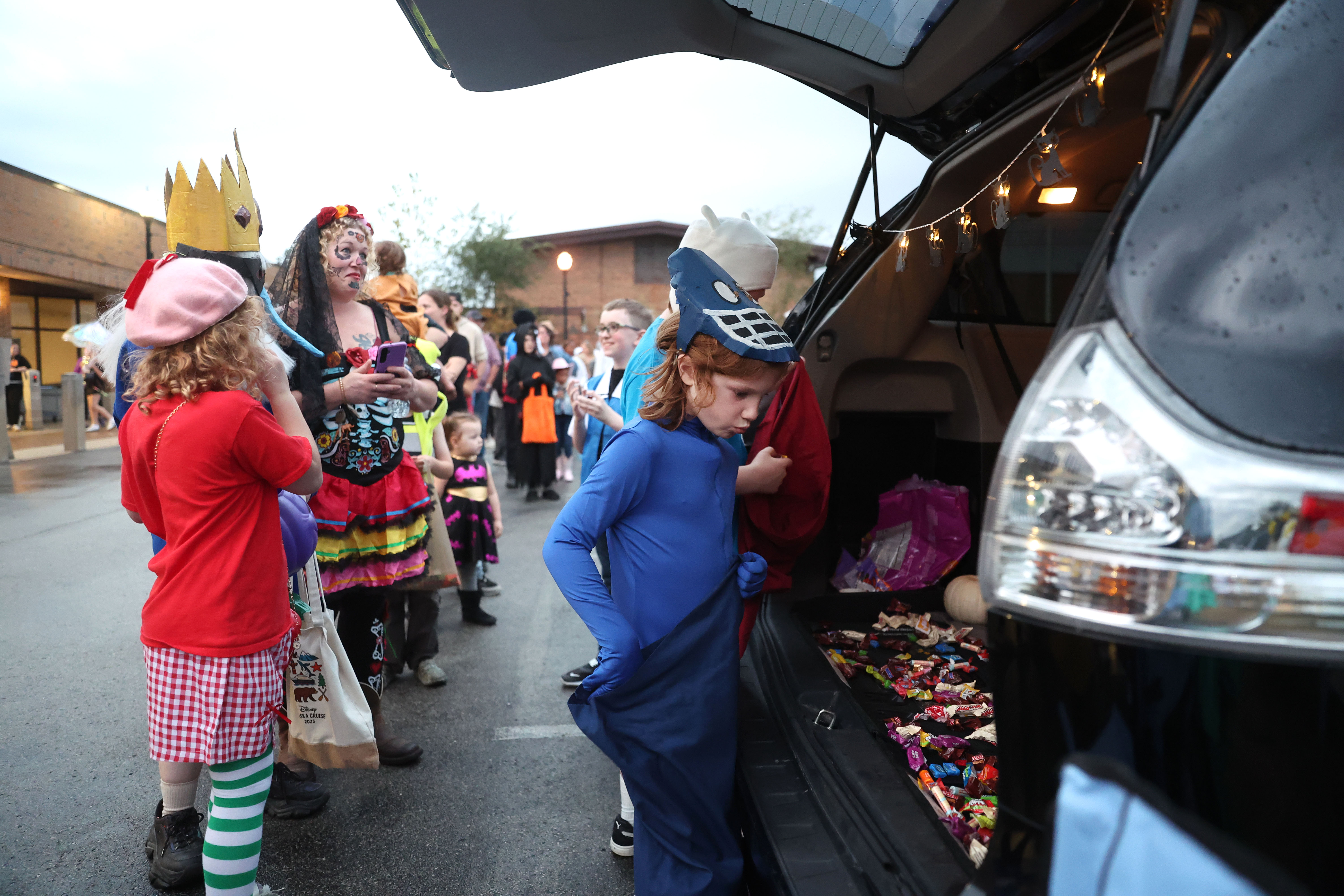 Students in costume Trunk-or-Treat