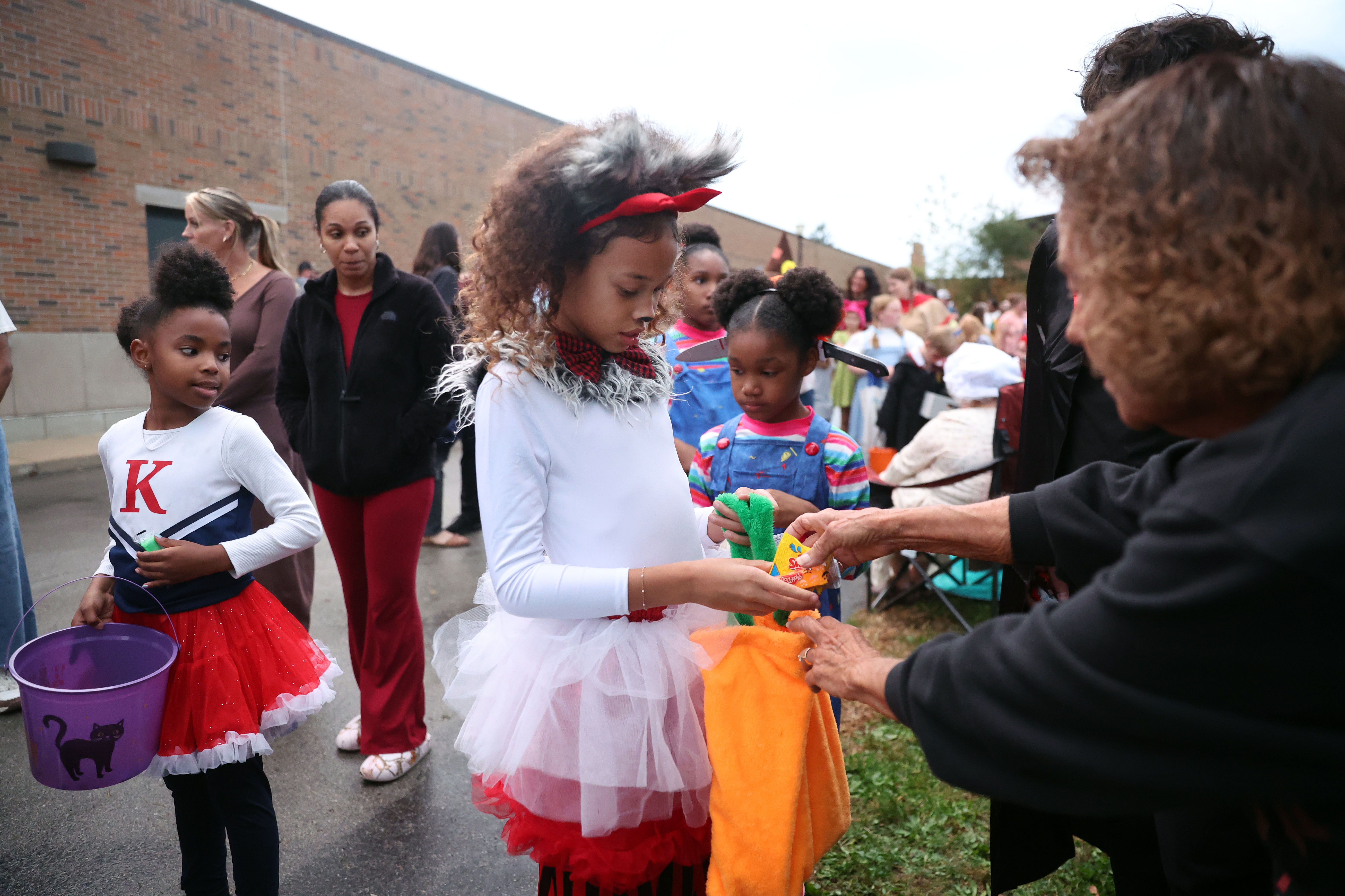 Students in costume Trunk-or-Treat