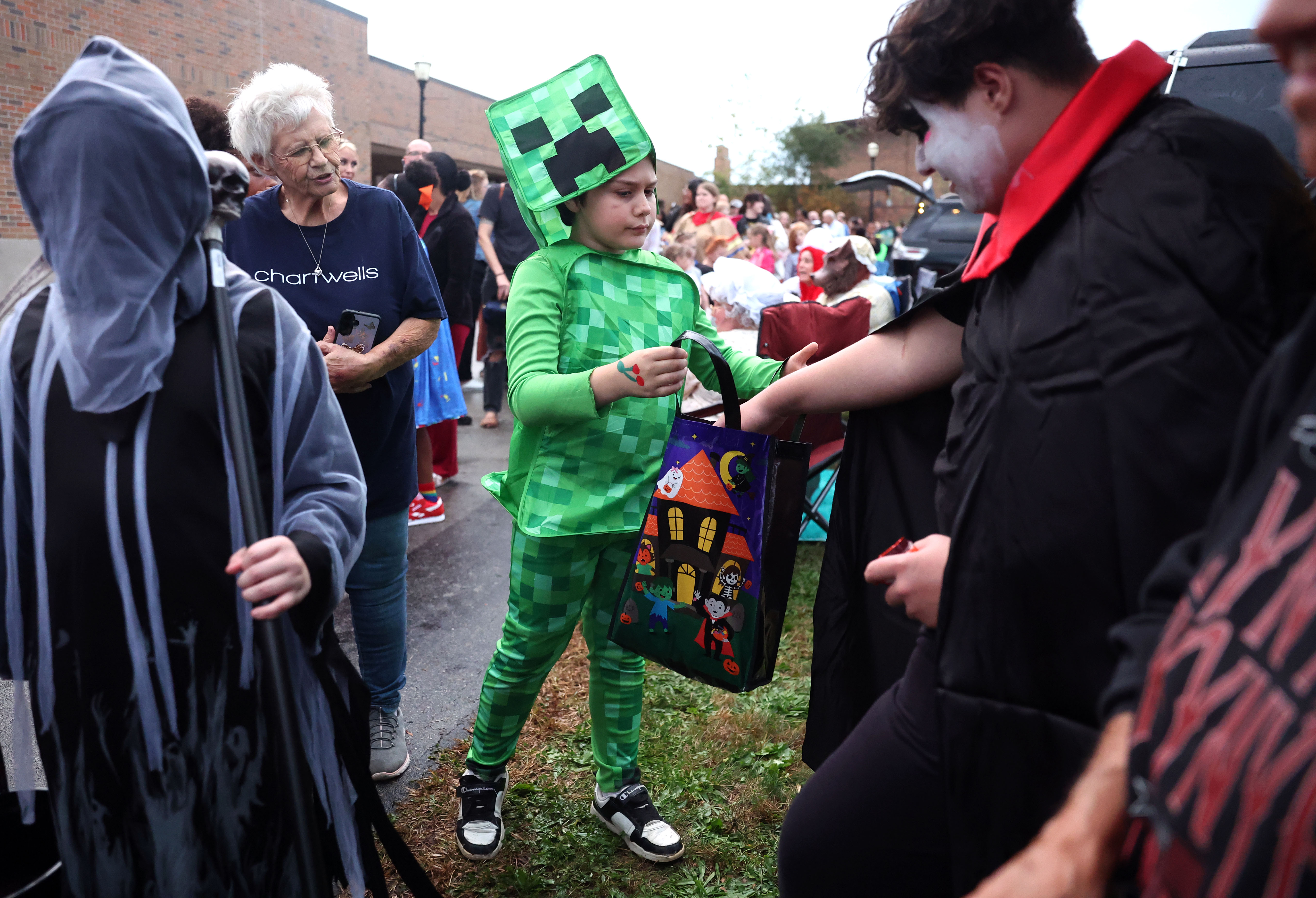 Students in costume Trunk-or-Treat