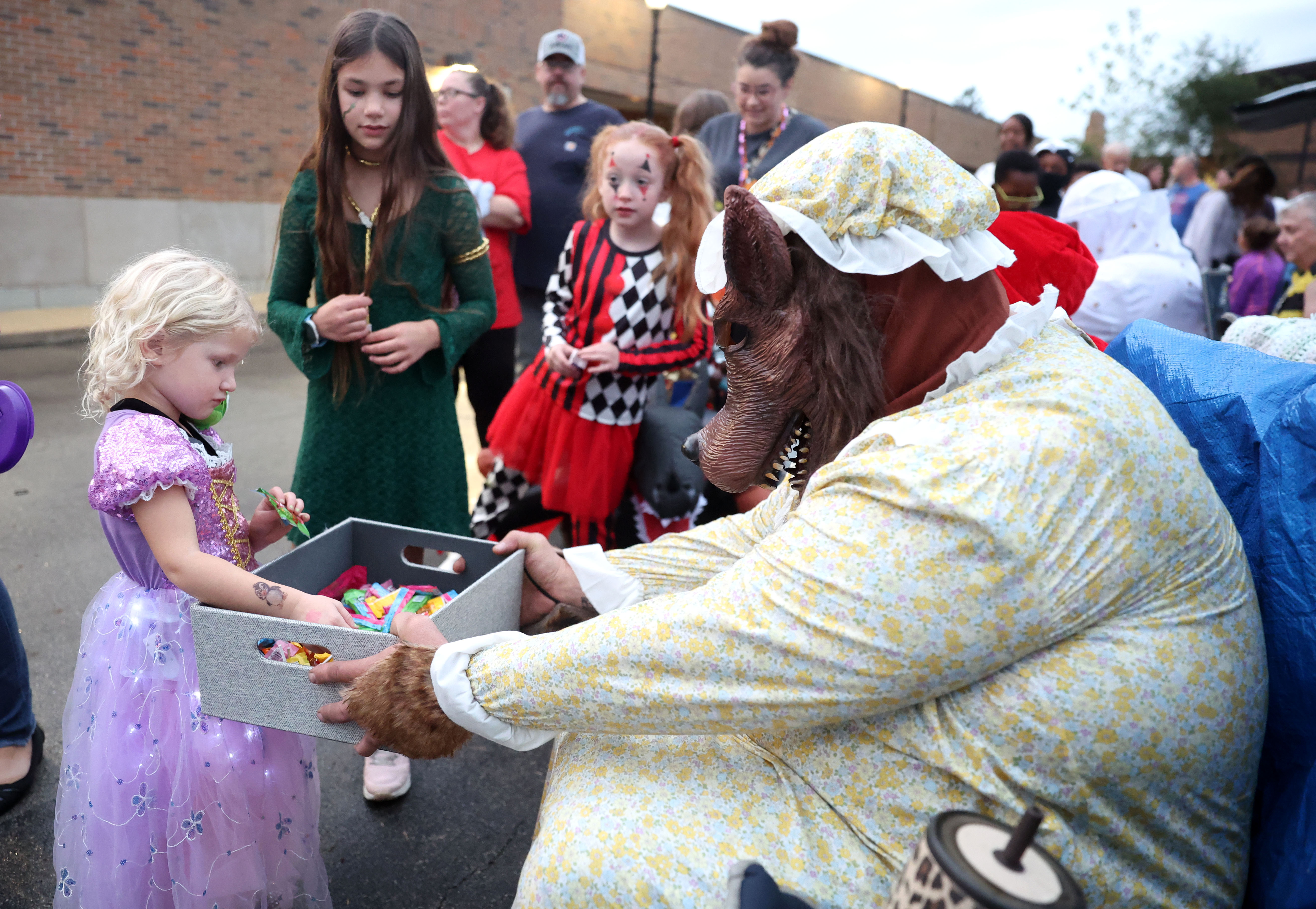 Students in costume Trunk-or-Treat