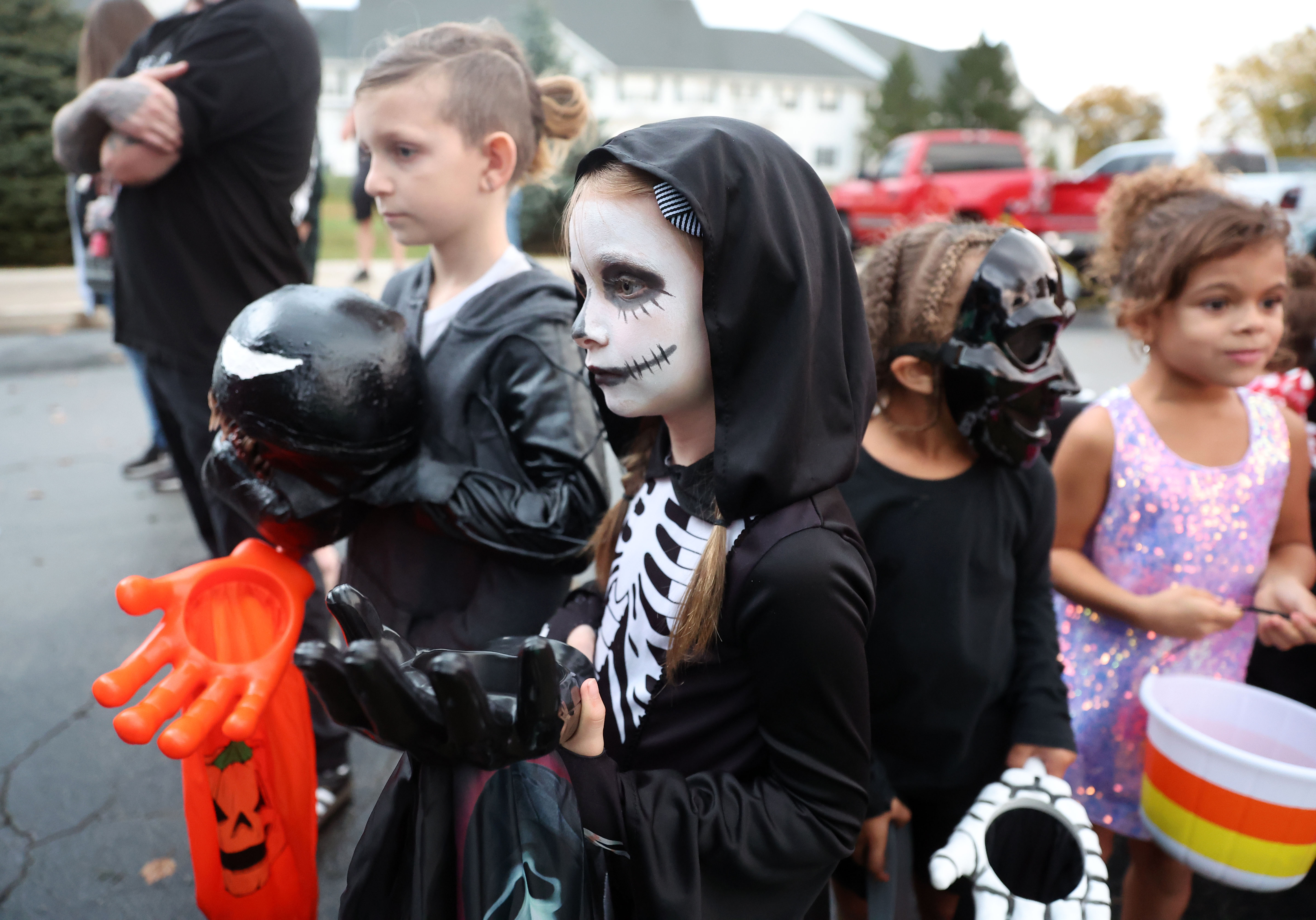 Students in costume Trunk-or-Treat