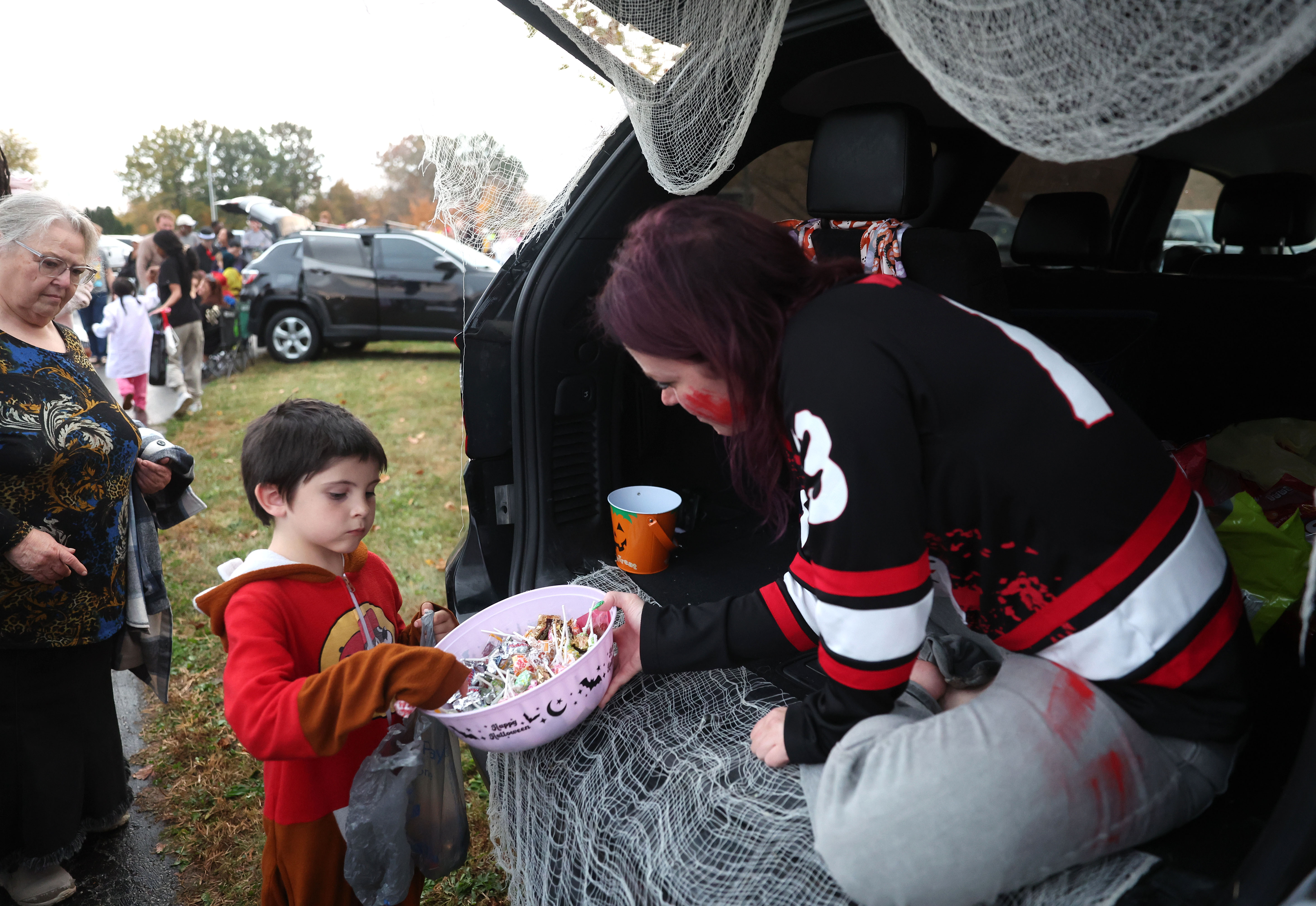 Students in costume Trunk-or-Treat