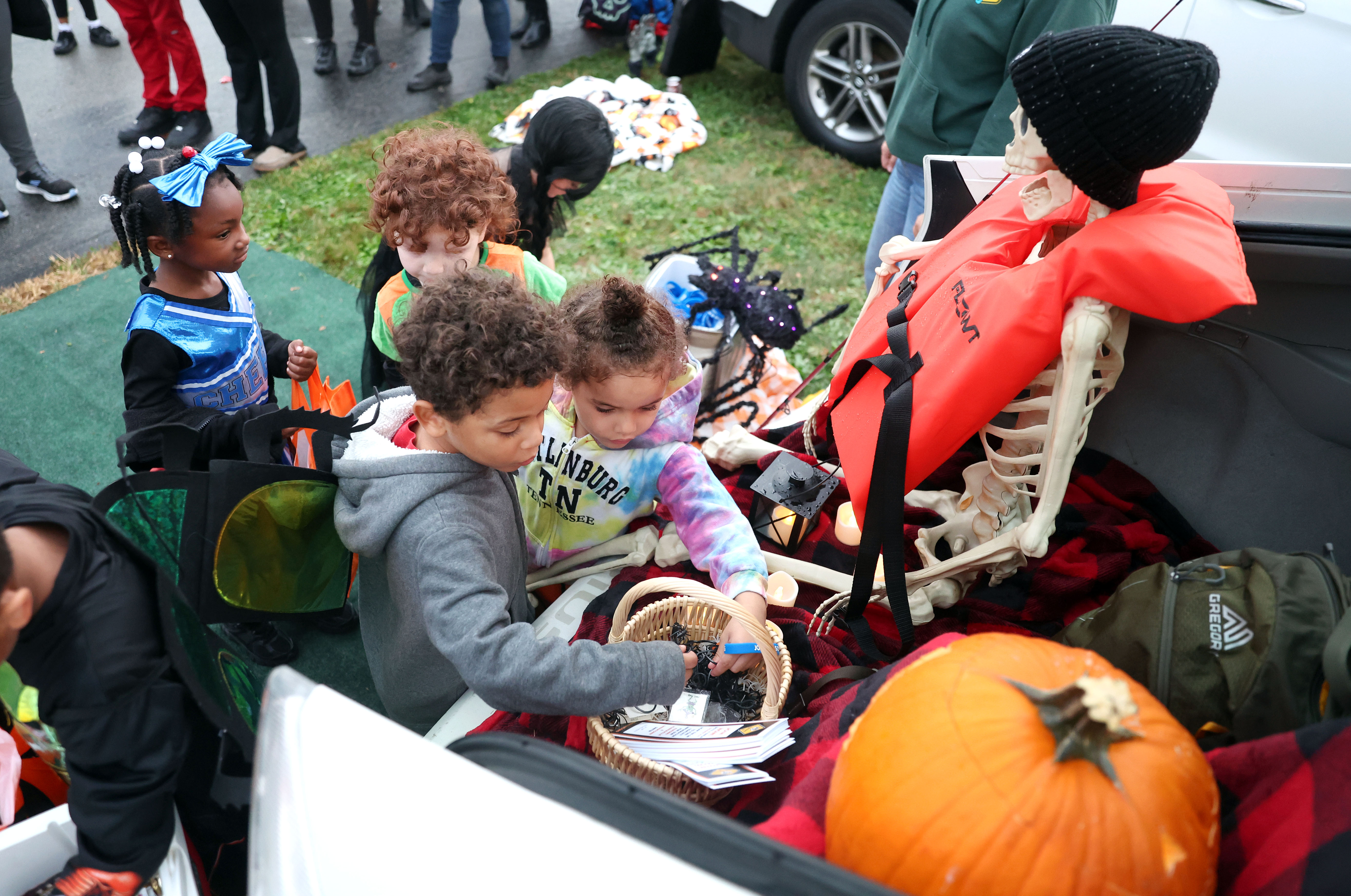 Students in costume Trunk-or-Treat