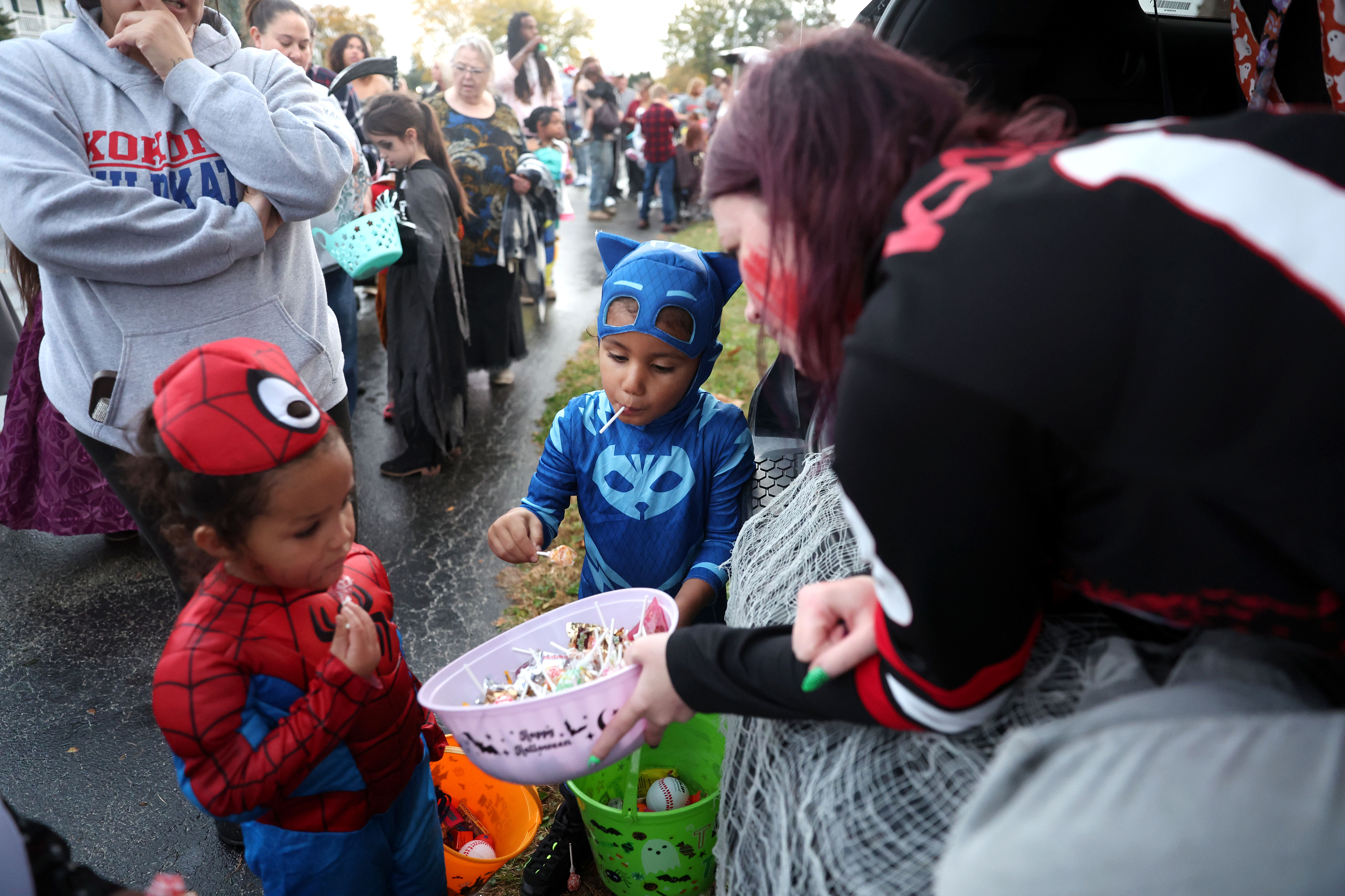 Students in costume Trunk-or-Treat