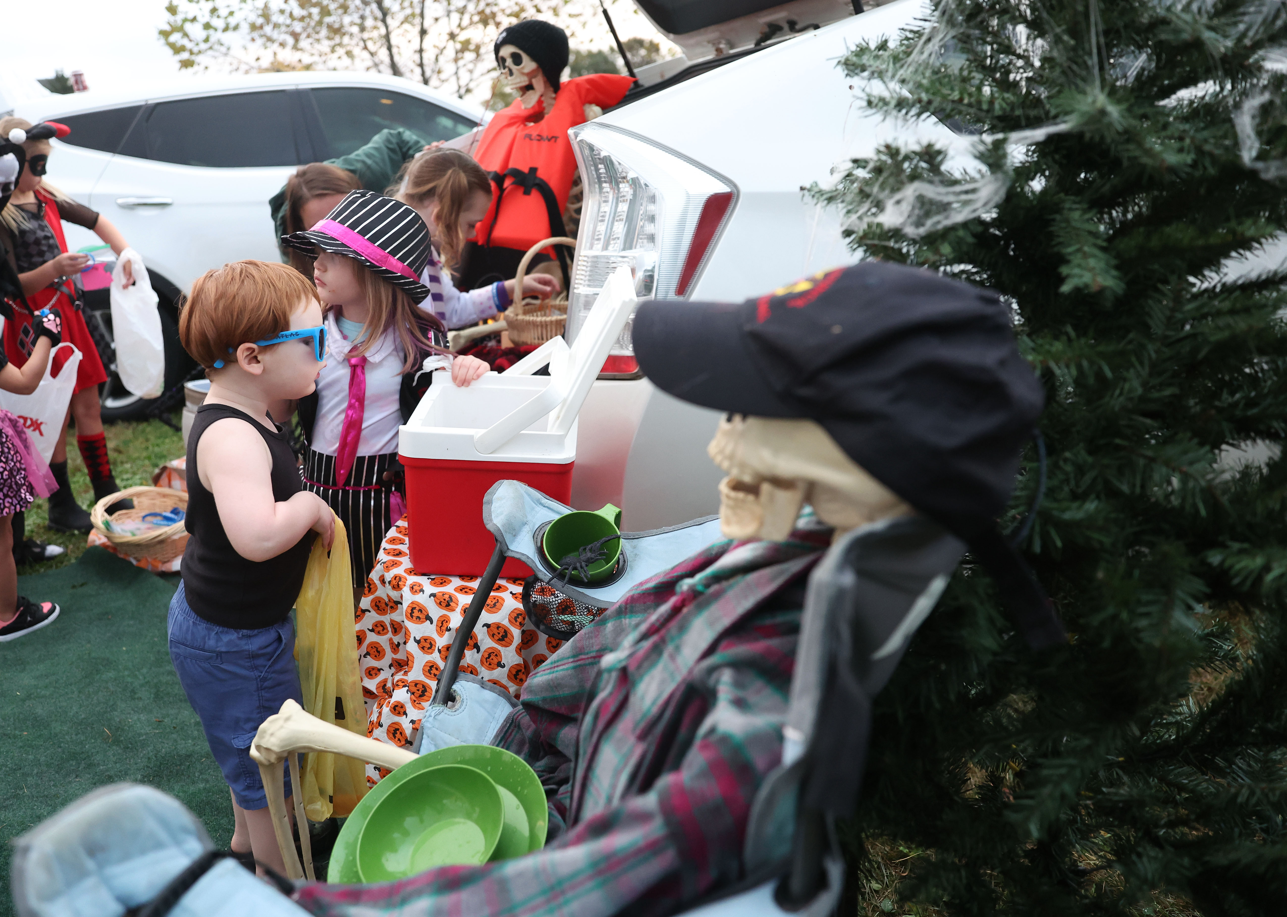Students in costume Trunk-or-Treat