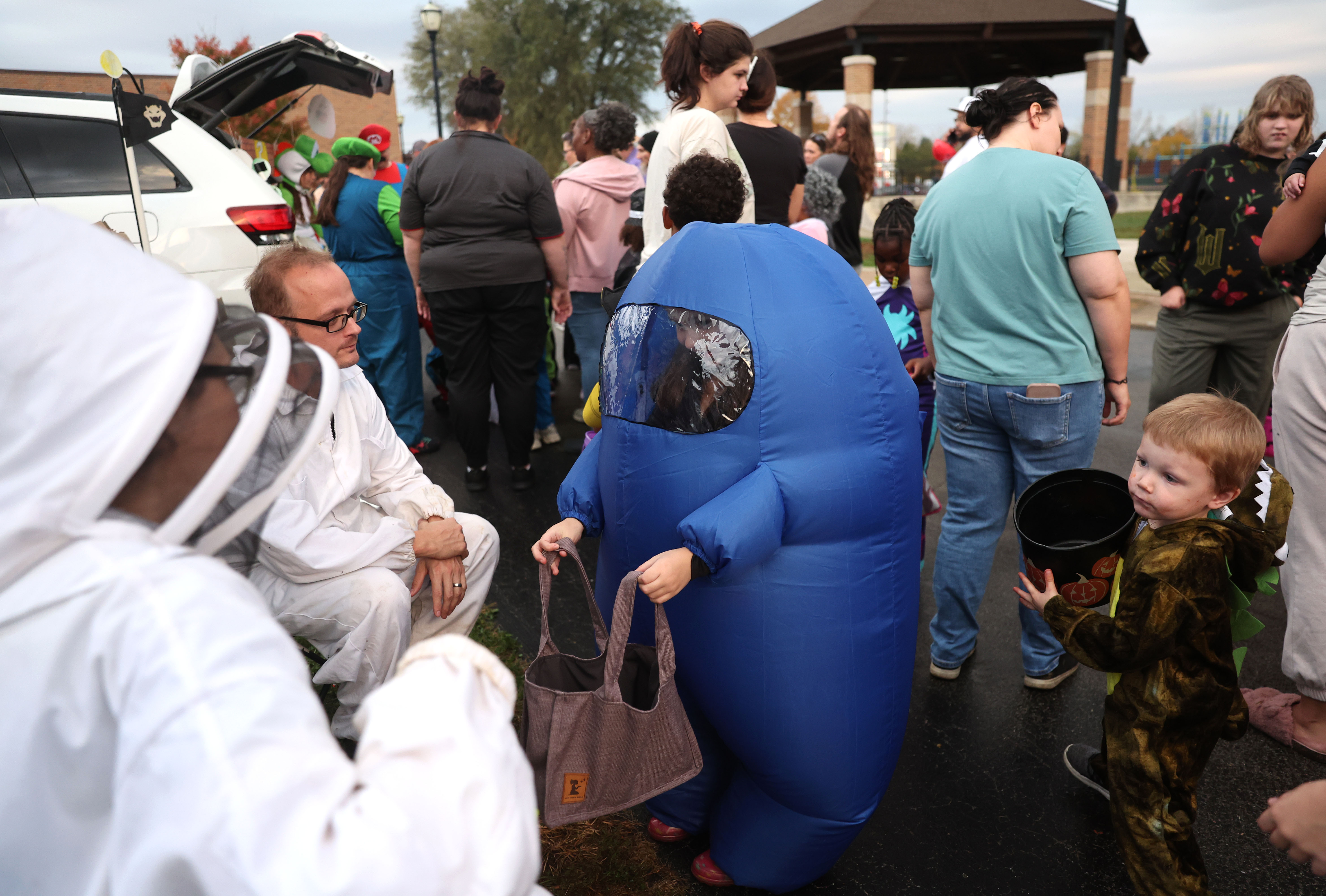 Students in costume Trunk-or-Treat