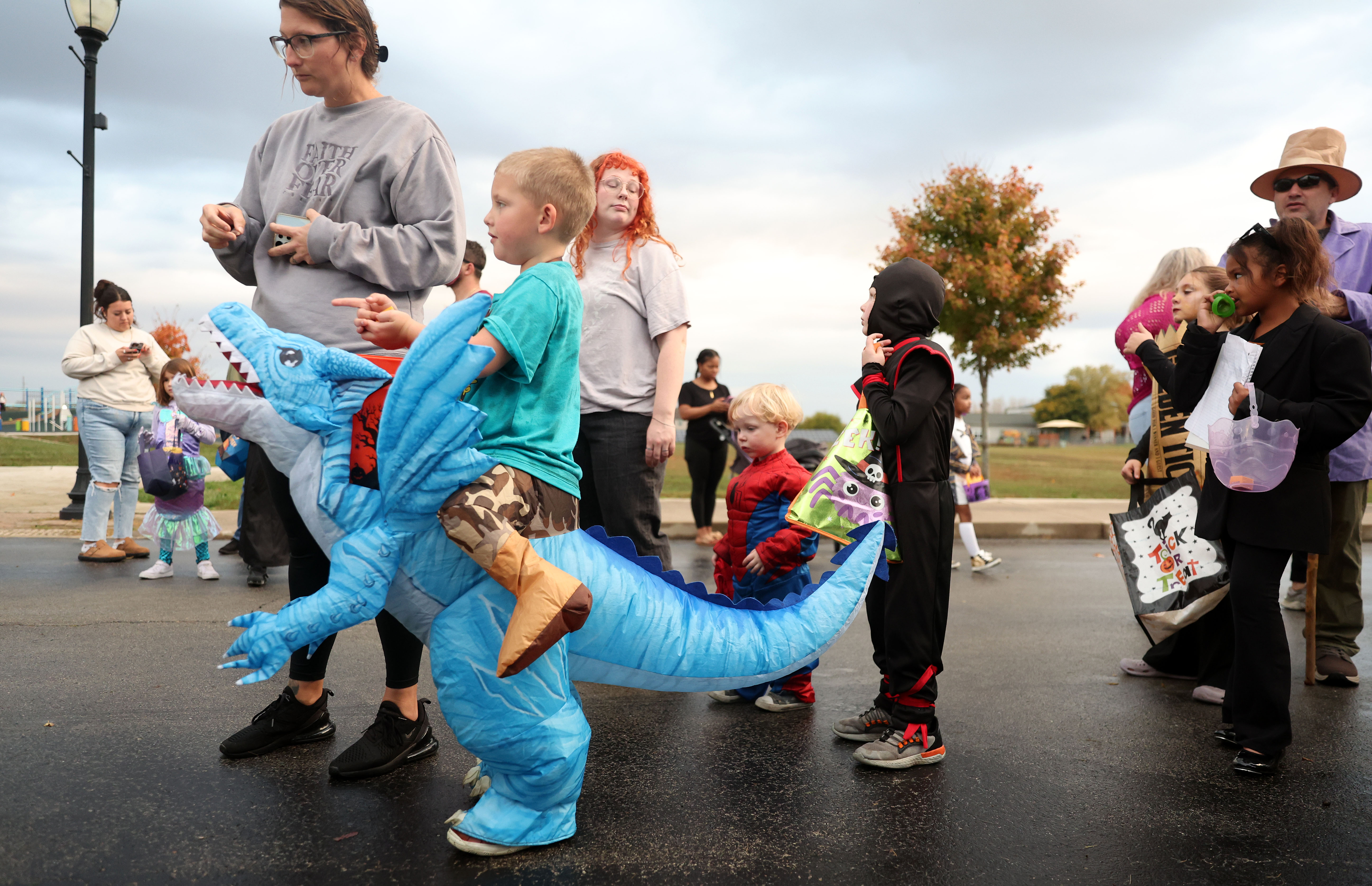 Students in costume Trunk-or-Treat