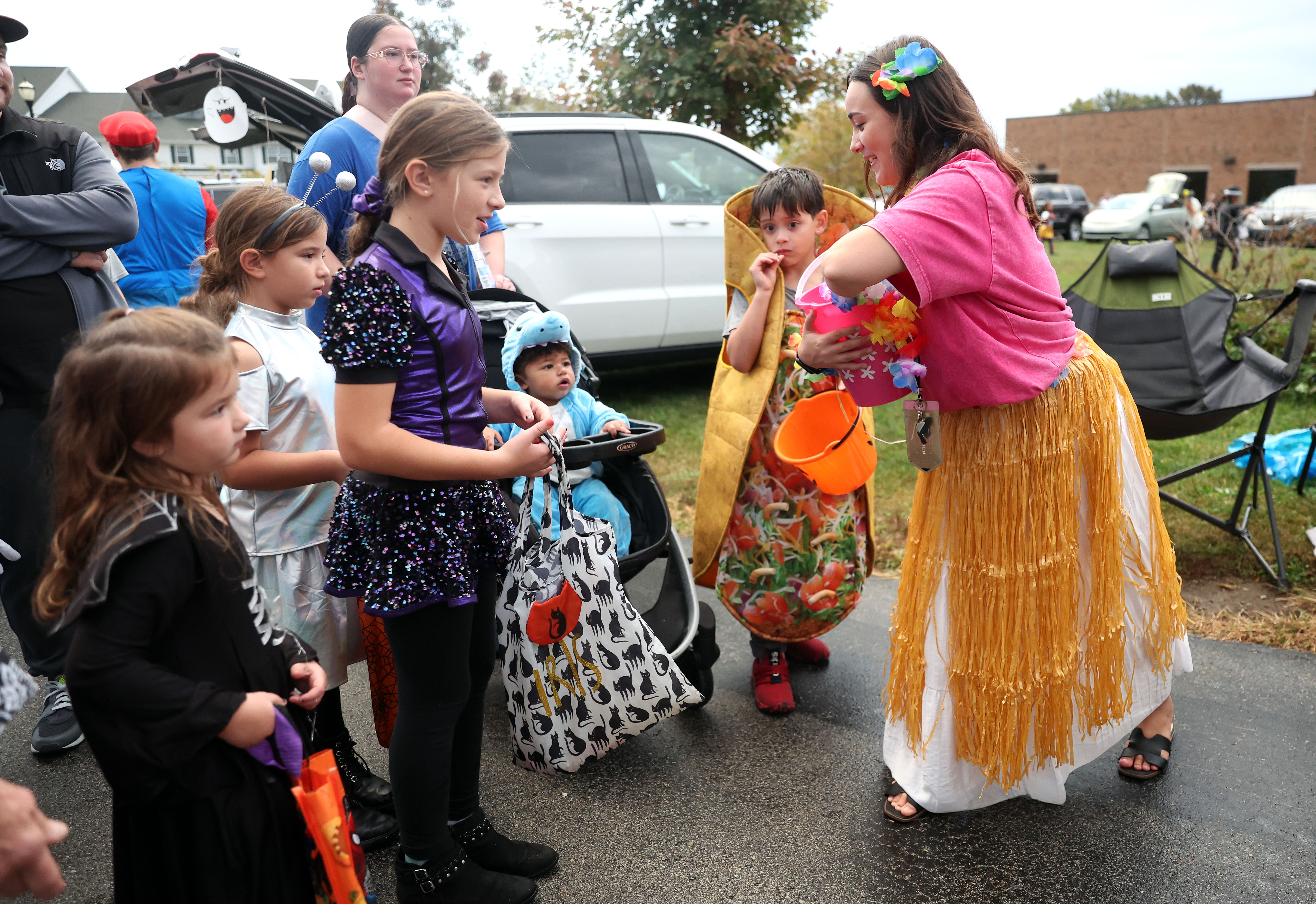 Students in costume Trunk-or-Treat