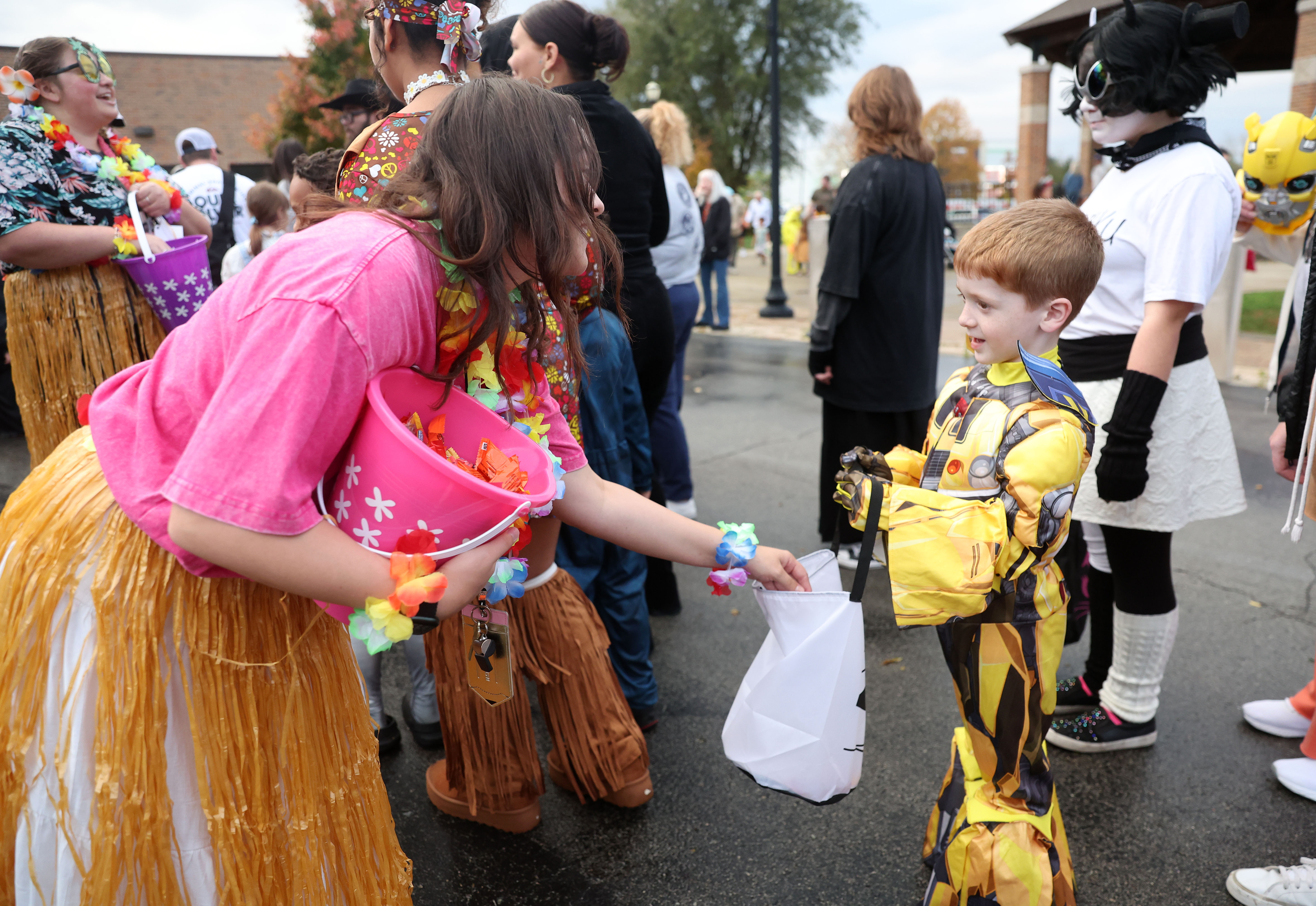 Students in costume Trunk-or-Treat