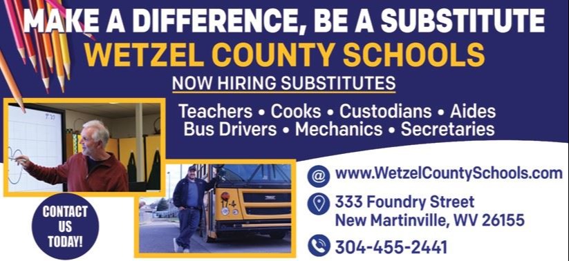 make a difference, be a substitute wetzel county schools now hiring substitutes