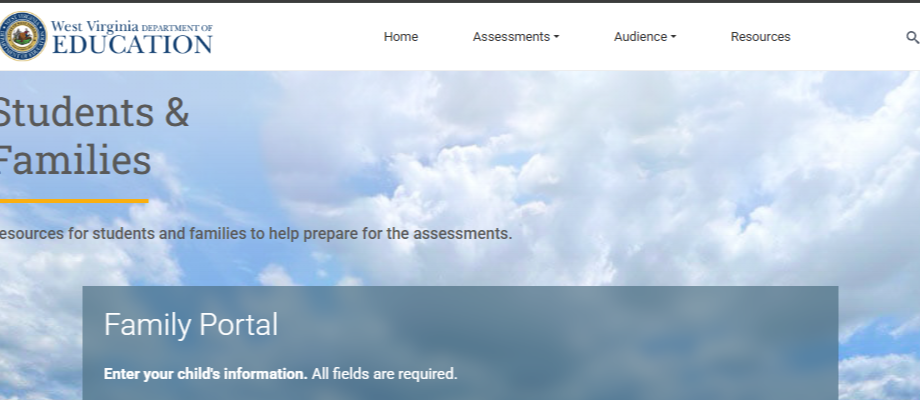 clouds - WVDE Students & Families Portal Page