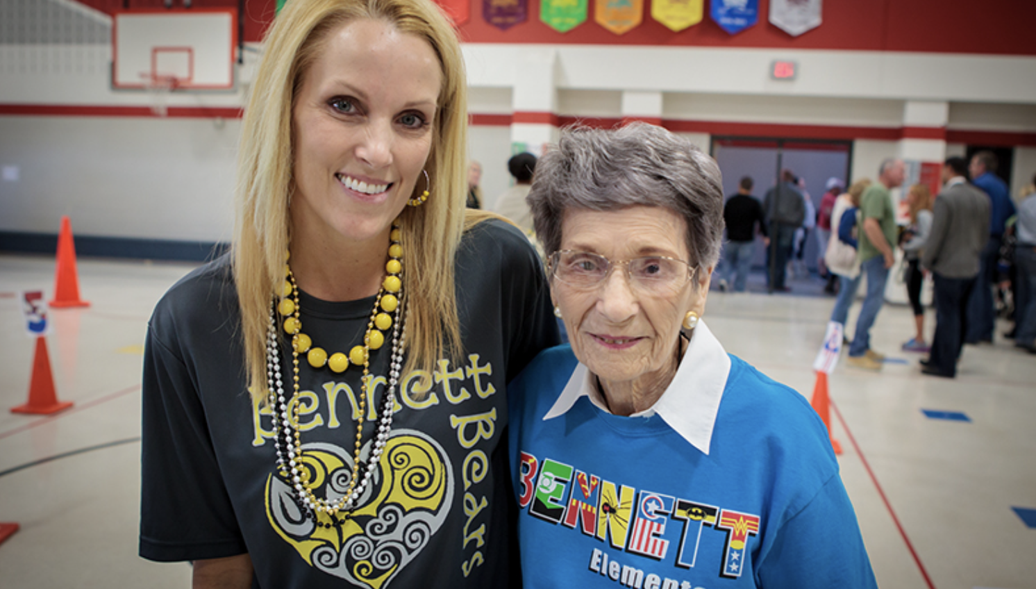 Bennett Principal Amy Holderman with Mildred Bennett in 2015.