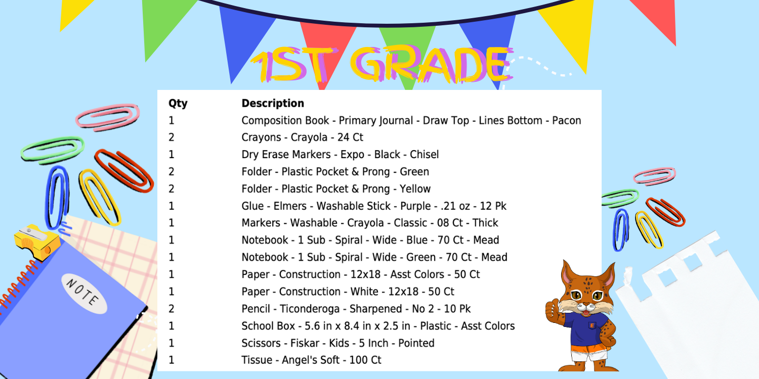 2024 School Supplies List | Eddins Elementary
