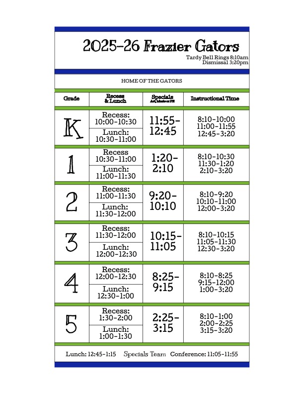 25-26 Daily Schedule