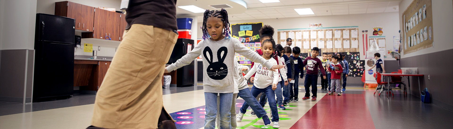 Picture of students using the sensory path