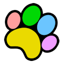 paw from a dog multi color