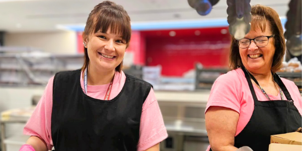 food service workers at a school