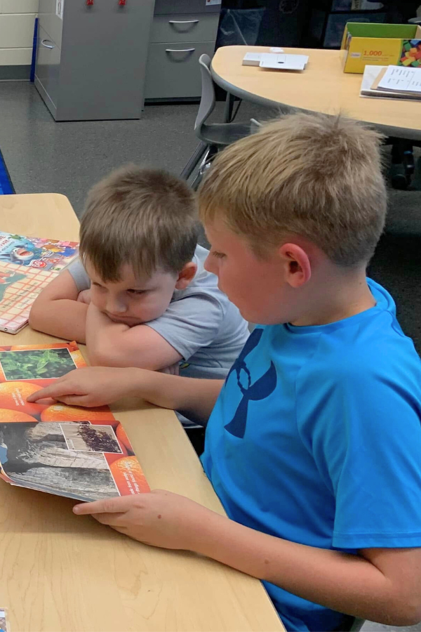 two students reading