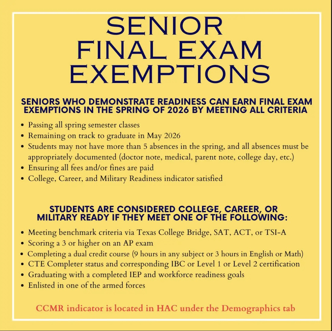 MHS SPRING 2026 SENIOR EXEMPTION INFORMATION