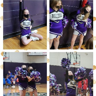 Collage of 8th grade cheerleaders