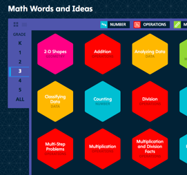 MATH INVESTIGATIONS GAMES link