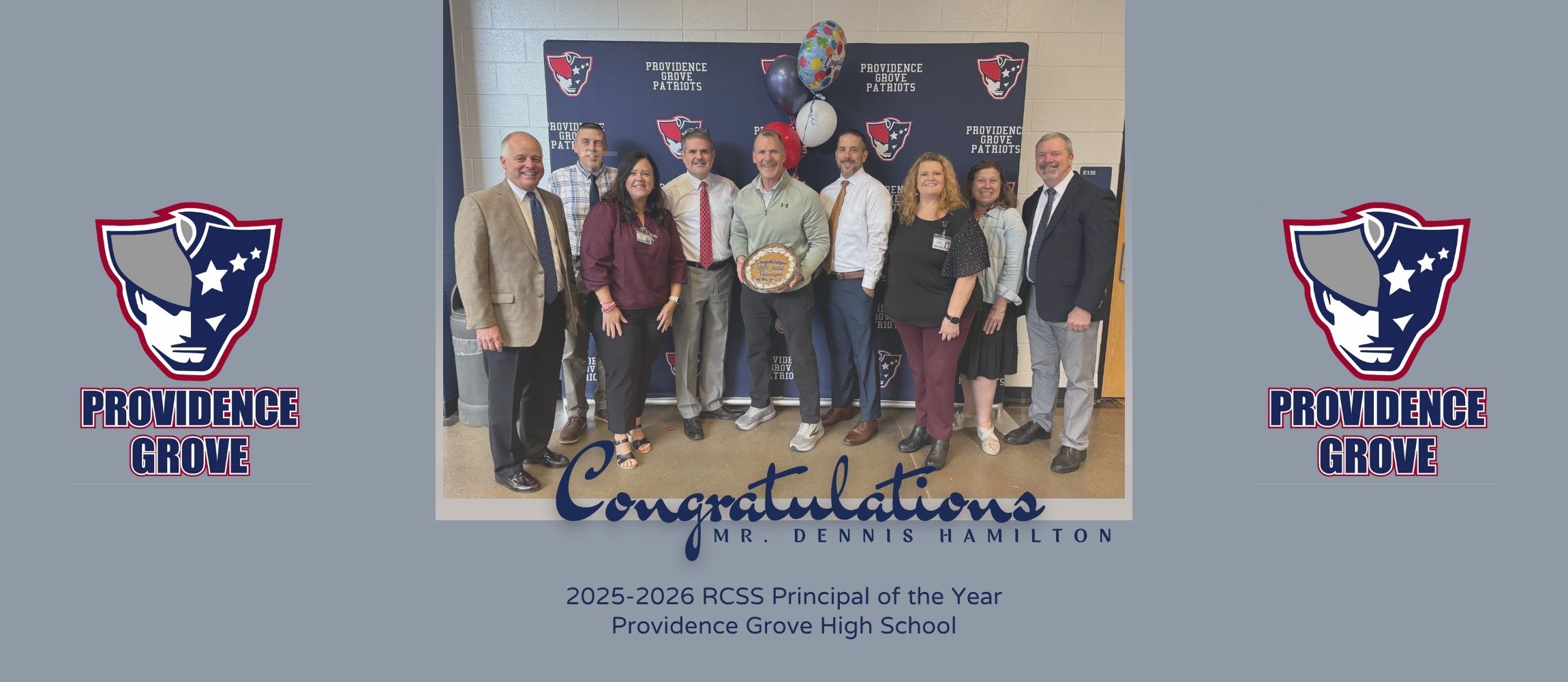 Congratulations to Dennis Hamilton of Providence Grove High School, who has just been named our Principal of the Year for the 2025-2026 school year!