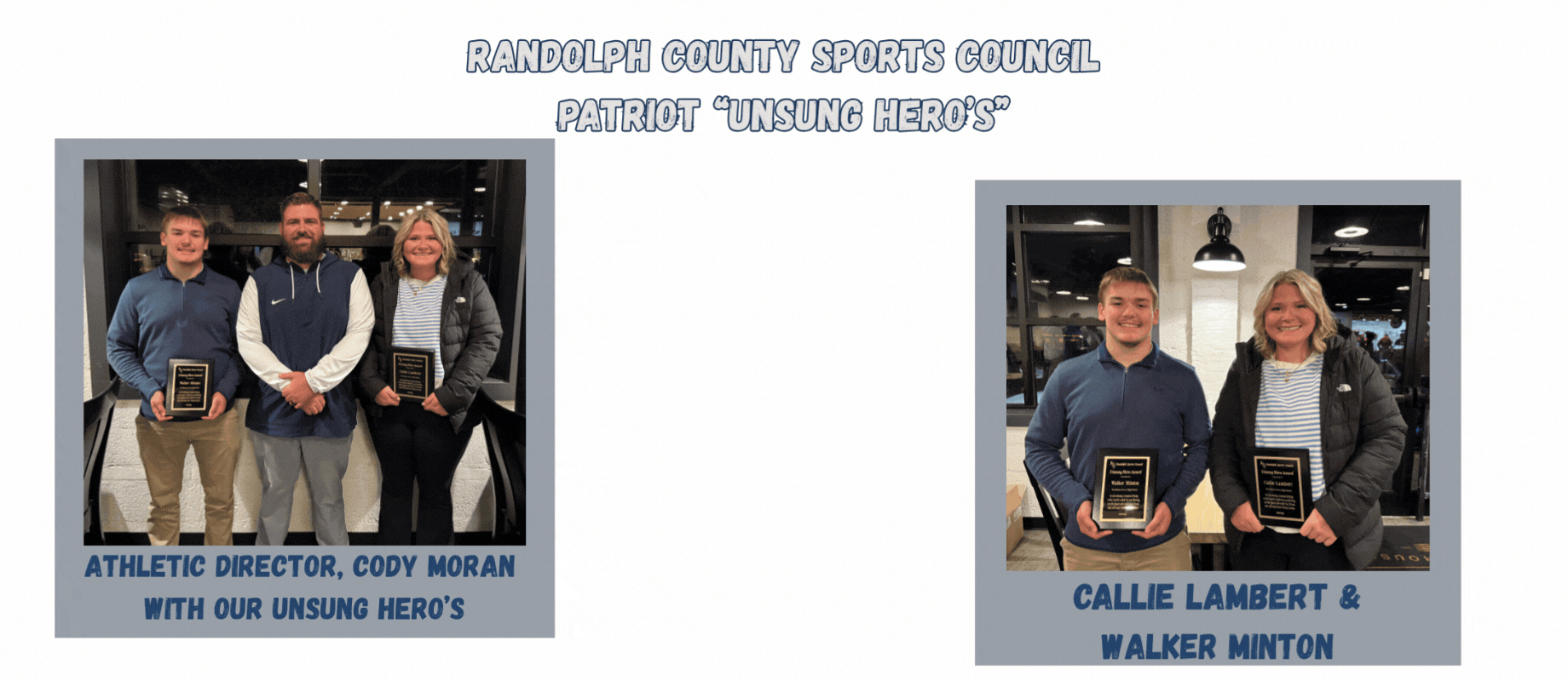 Randolph Sports Council Fall Banquet Unsung Hero recipients