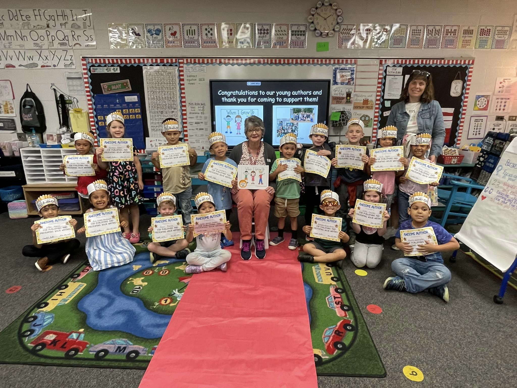 Kindergarten class in Media Center