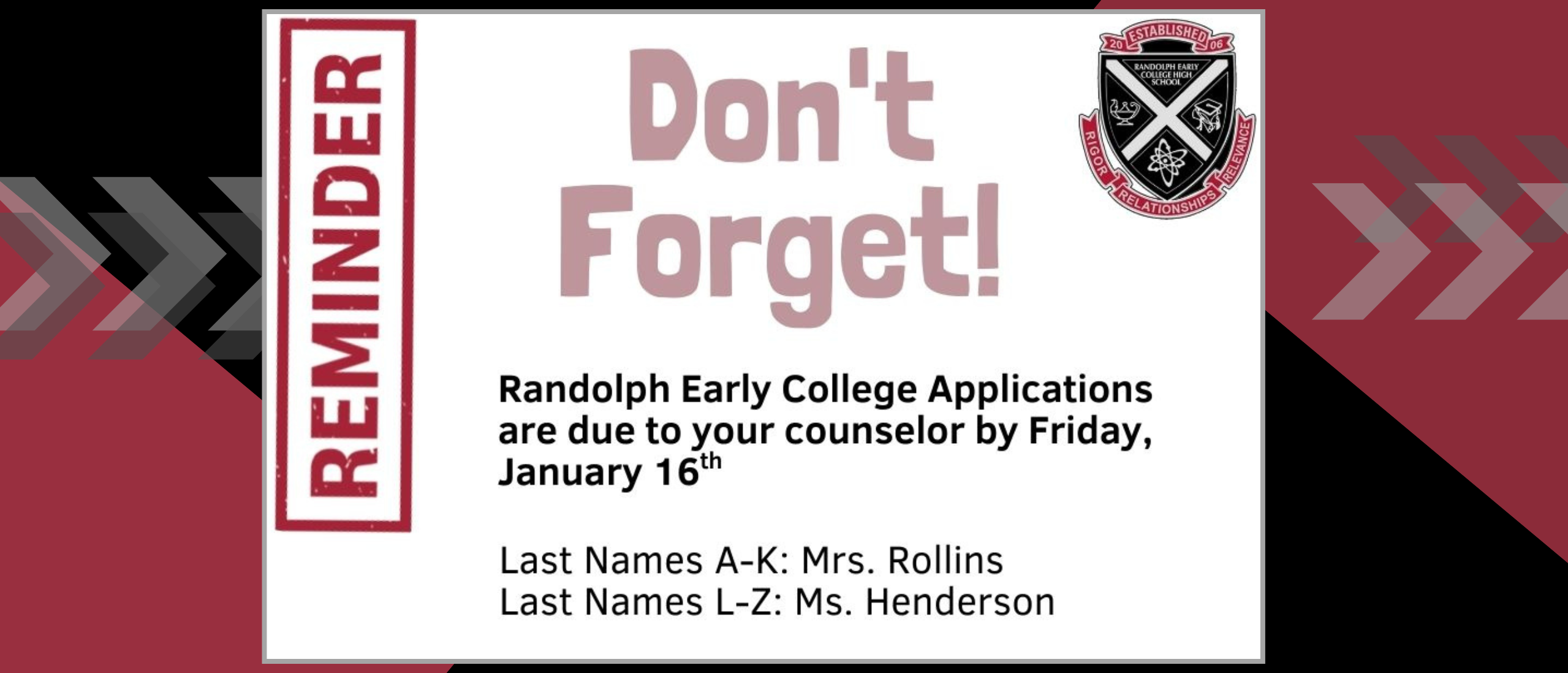 Early College Reminder