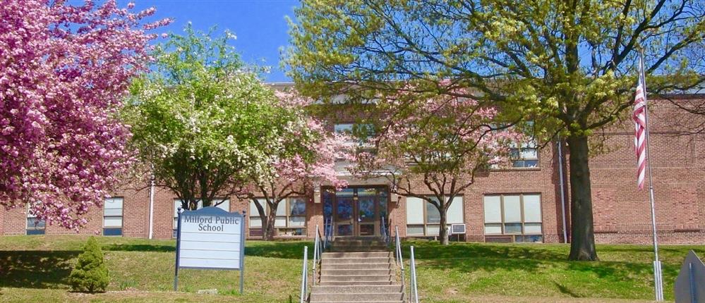 The front of Milford Public Schools building