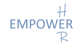 Blue text on white background reads "empower".
