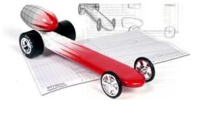 Toy car on paper with car drawing.