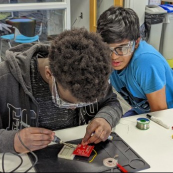 Students Soldering