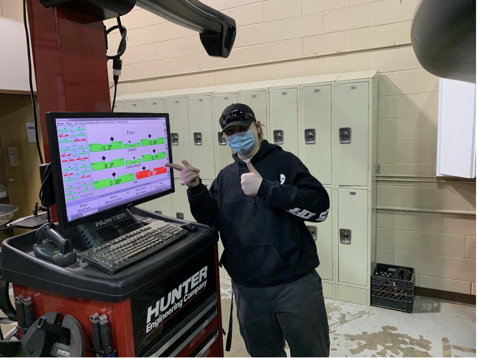 Automotive Student in front of Computer