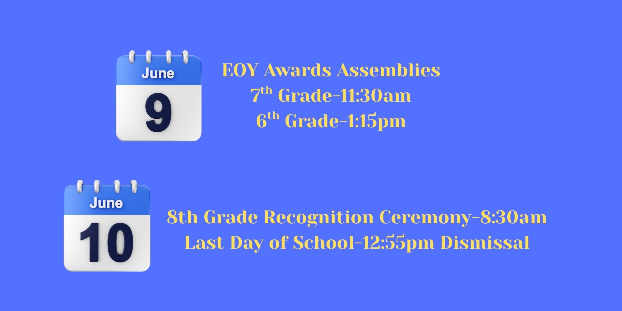 End of Year Dates