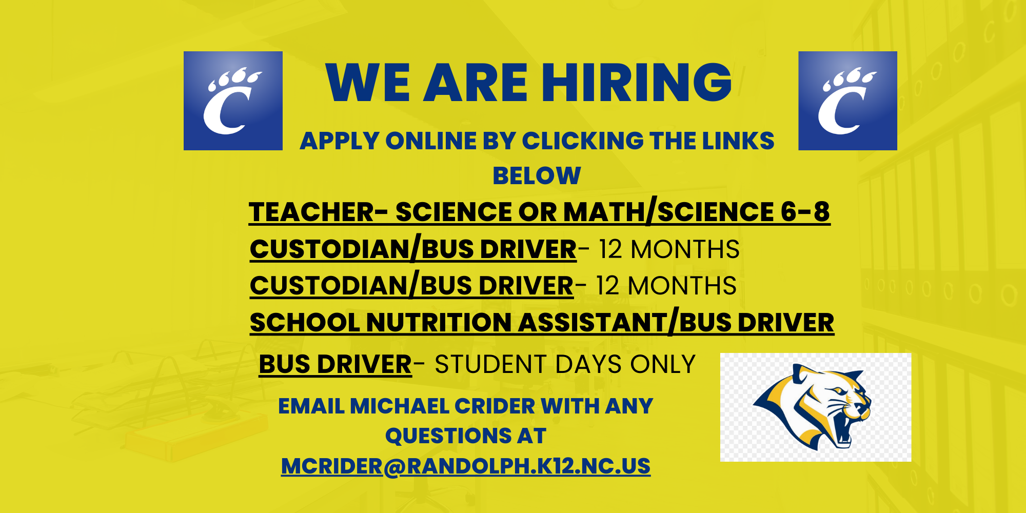 We are hiring at SWRMS! 
