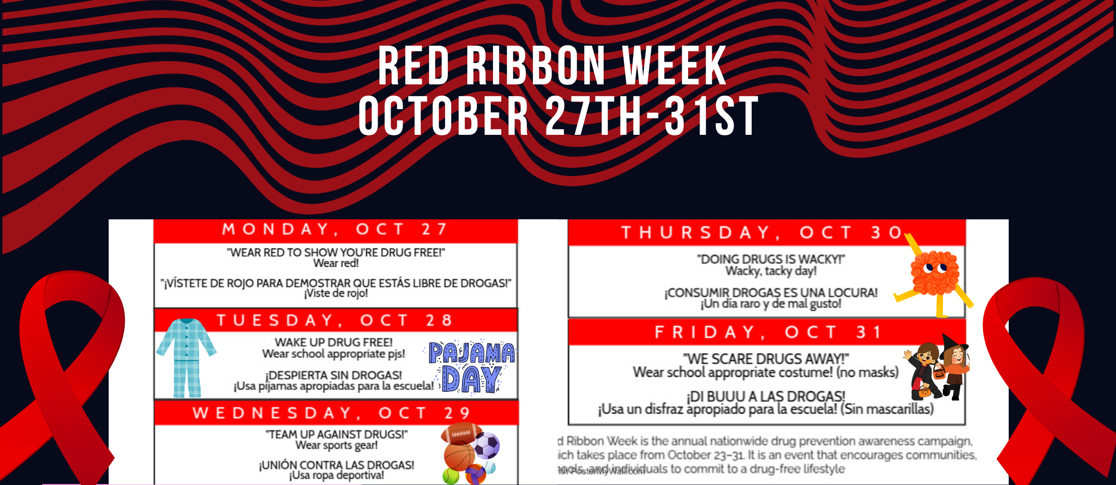Red Ribbon Week October 27th-31st, 2025
