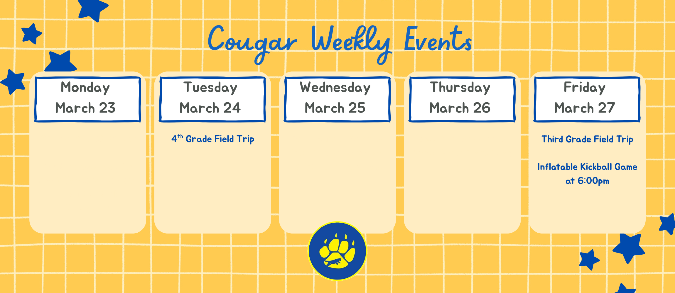 Cougar Weekly Schedule