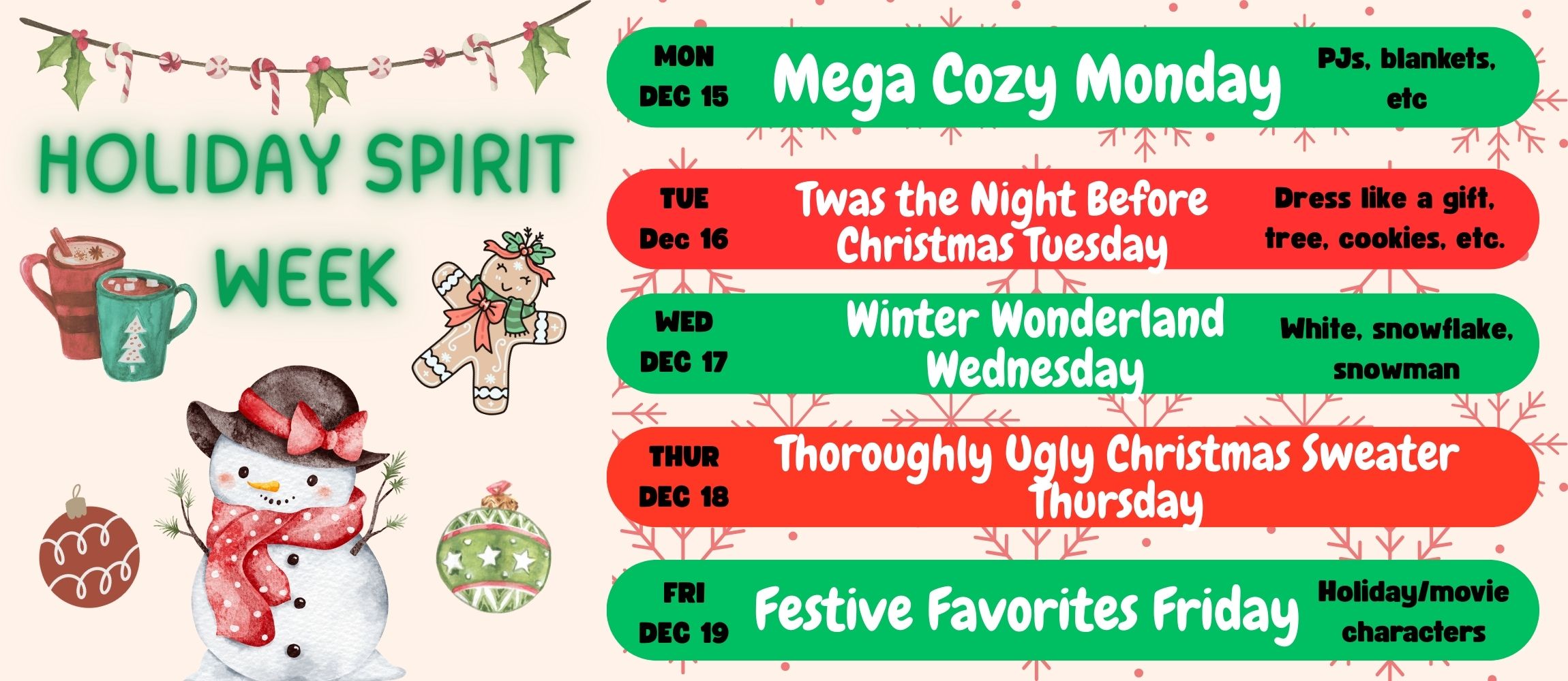 Holiday spirit week