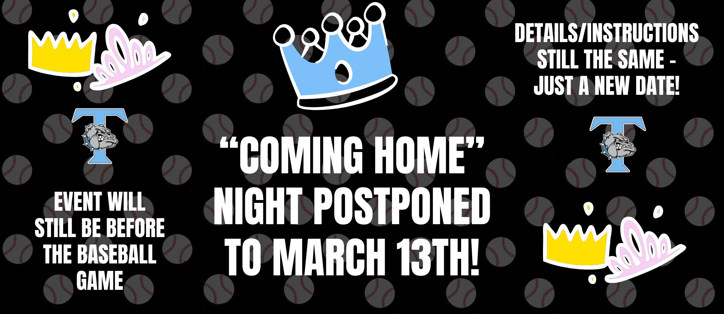 Coming Event Postponed to 3/13