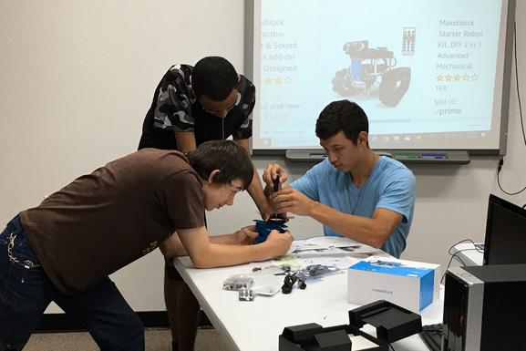 students building a robot