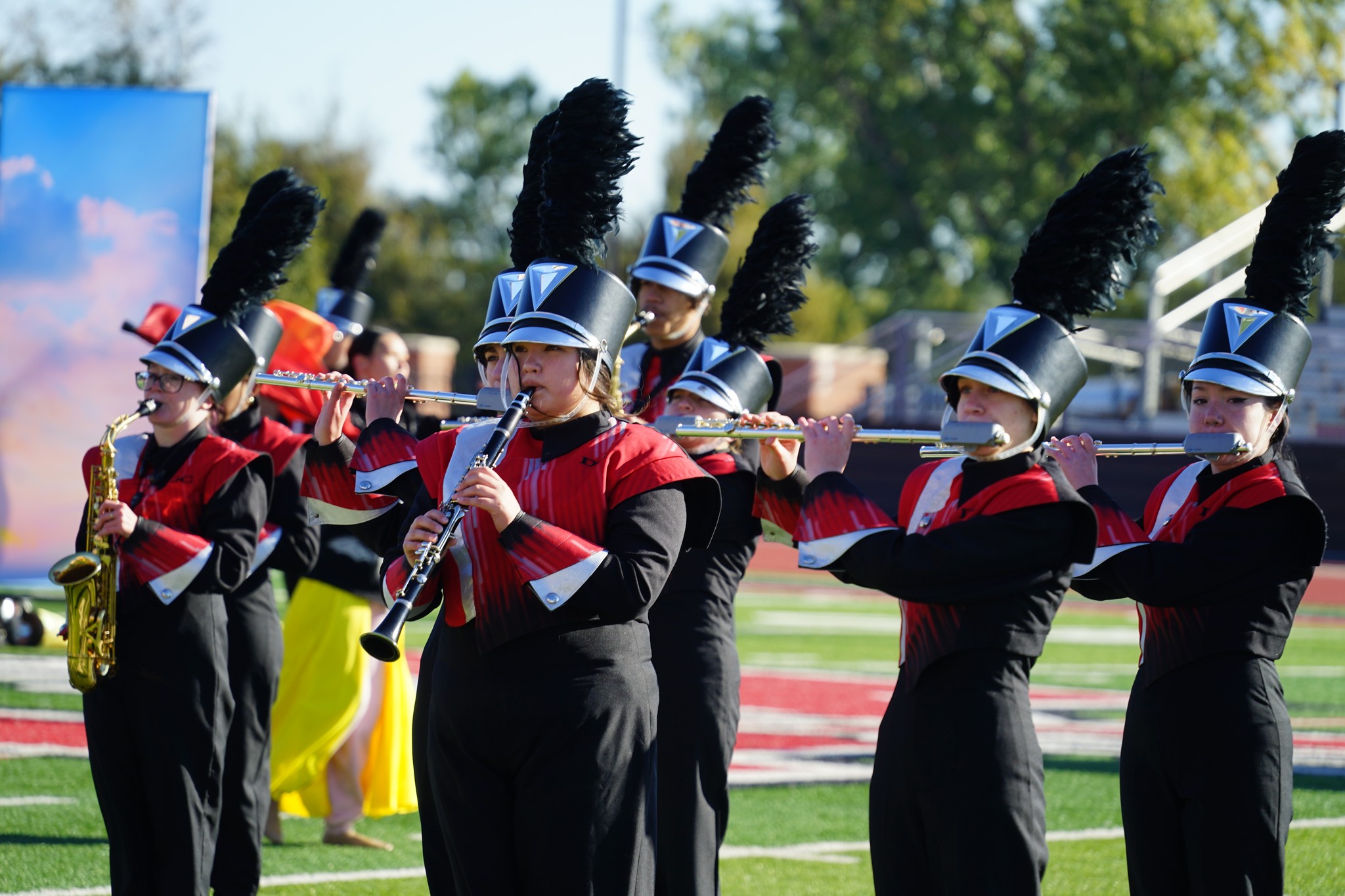 Our Del City High School Band program is an exceptional blend of talent, dedication, and community spirit, making it one of the most vibrant and celebrated aspects of our school. Under the expert guidance of our passionate and experienced band director, students are given the opportunity to explore a diverse repertoire of music, ranging from classical masterpieces to contemporary hits. The program fosters a strong sense of camaraderie and teamwork, as members collaborate to perfect their performances for various school events, competitions, and local parades. Through rigorous practice and a commitment to excellence, our band consistently achieves high marks in regional and state competitions, earning accolades and recognition that reflect the hard work and enthusiasm of its members. Beyond musical skills, the program instills invaluable life lessons in discipline, perseverance, and the joy of working towards a common goal, making it a cornerstone of our school's extracurricular offerings. Go Eagles! 