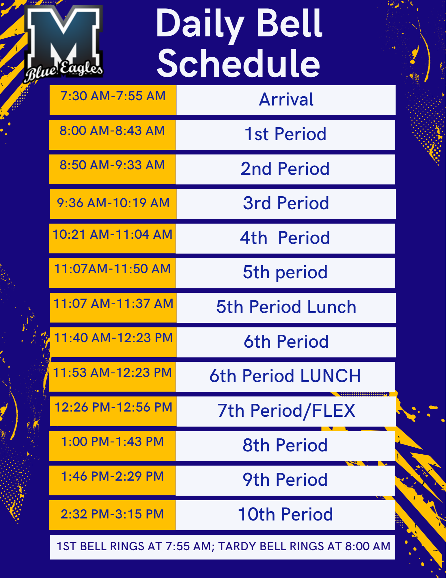 Magnolia High School Regular Bell Schedule