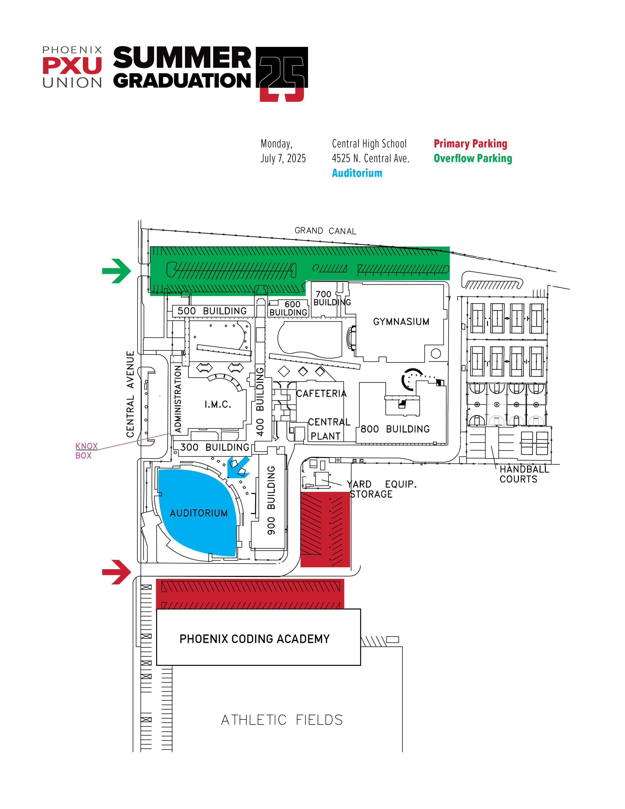 Summer 2025 Graduation Parking Map