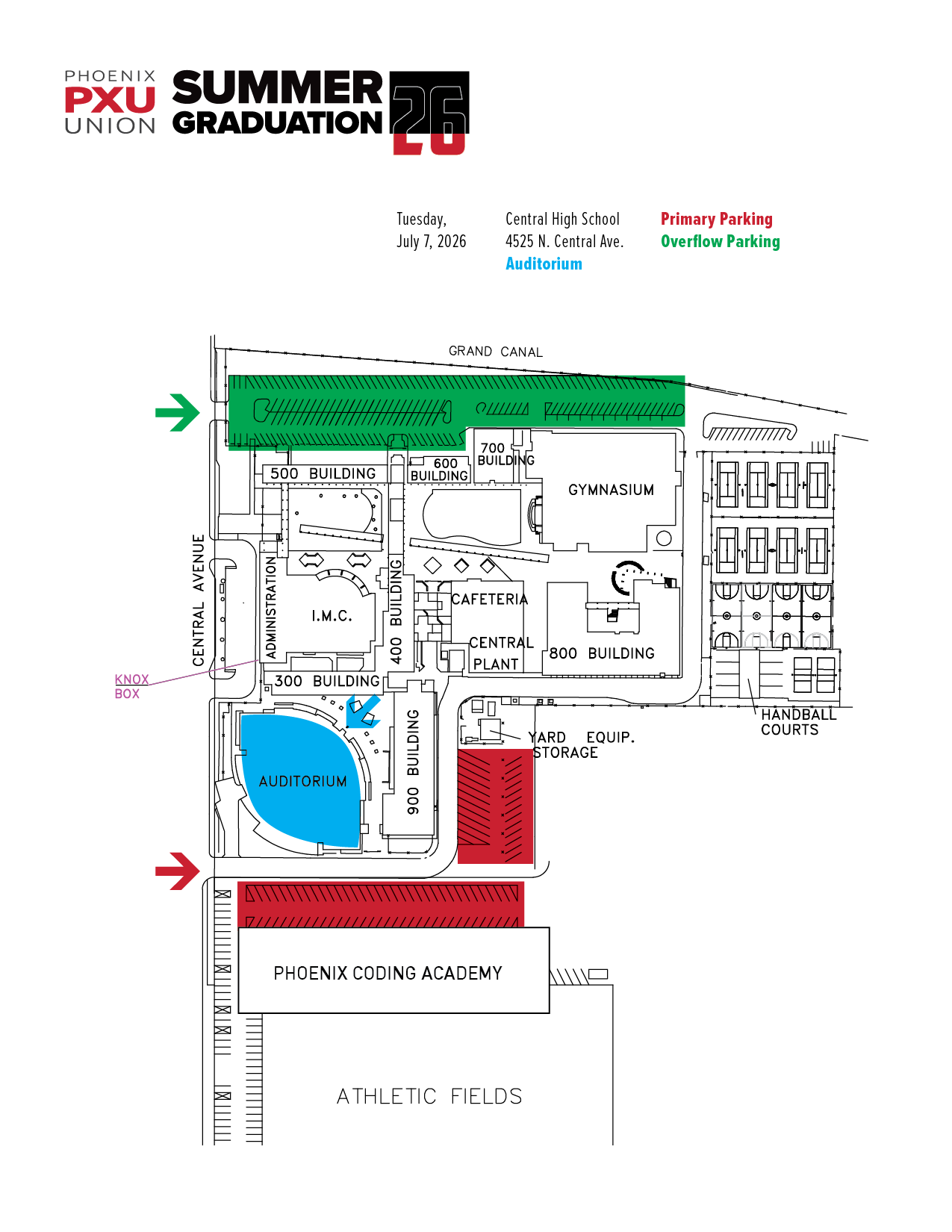 Parking Map of Central High School