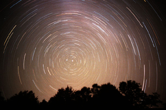 Circumpolar Star Trails, late night