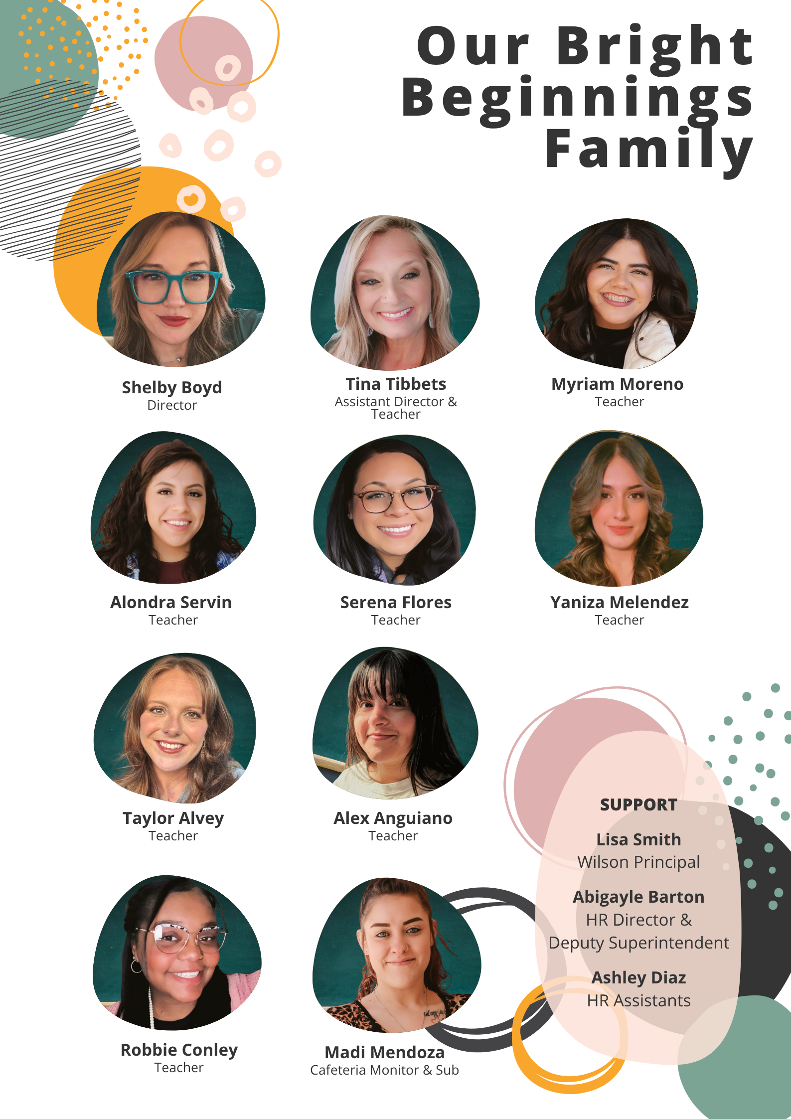 A picture of the staff of Bright Beginnings