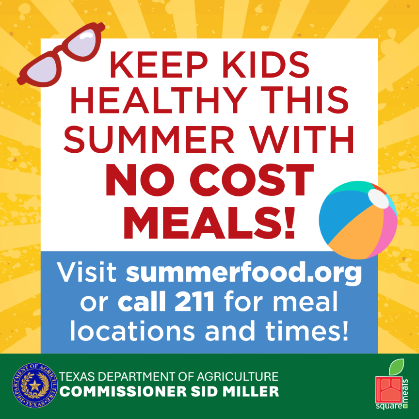 KEEP KIDS HEALTHY THIS SUMMER WITH NO COST MEALS