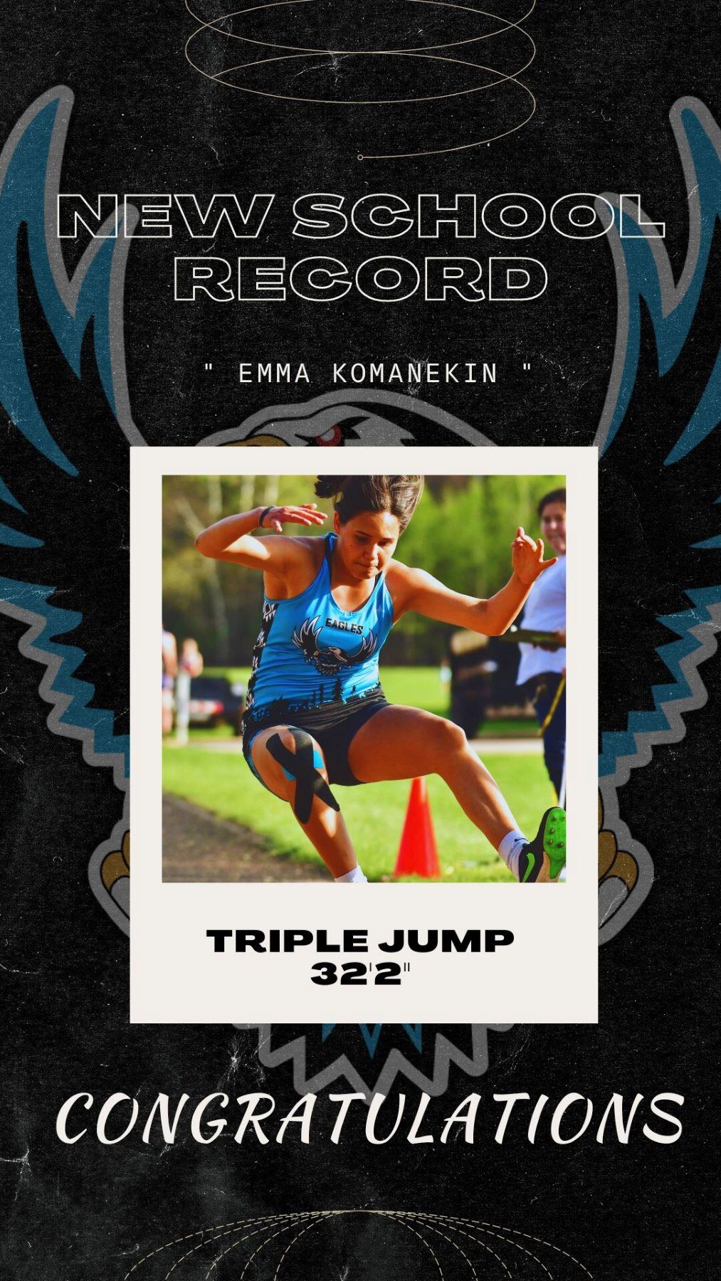 A girl doing a triple jump